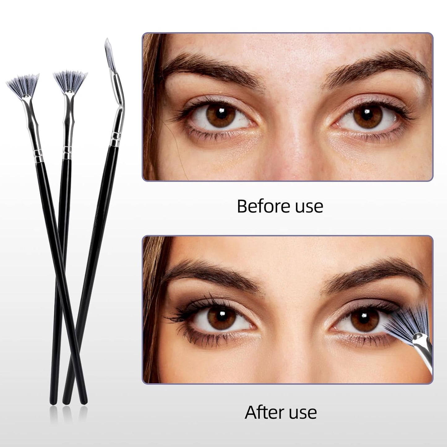 Foldable angled eyelash brush