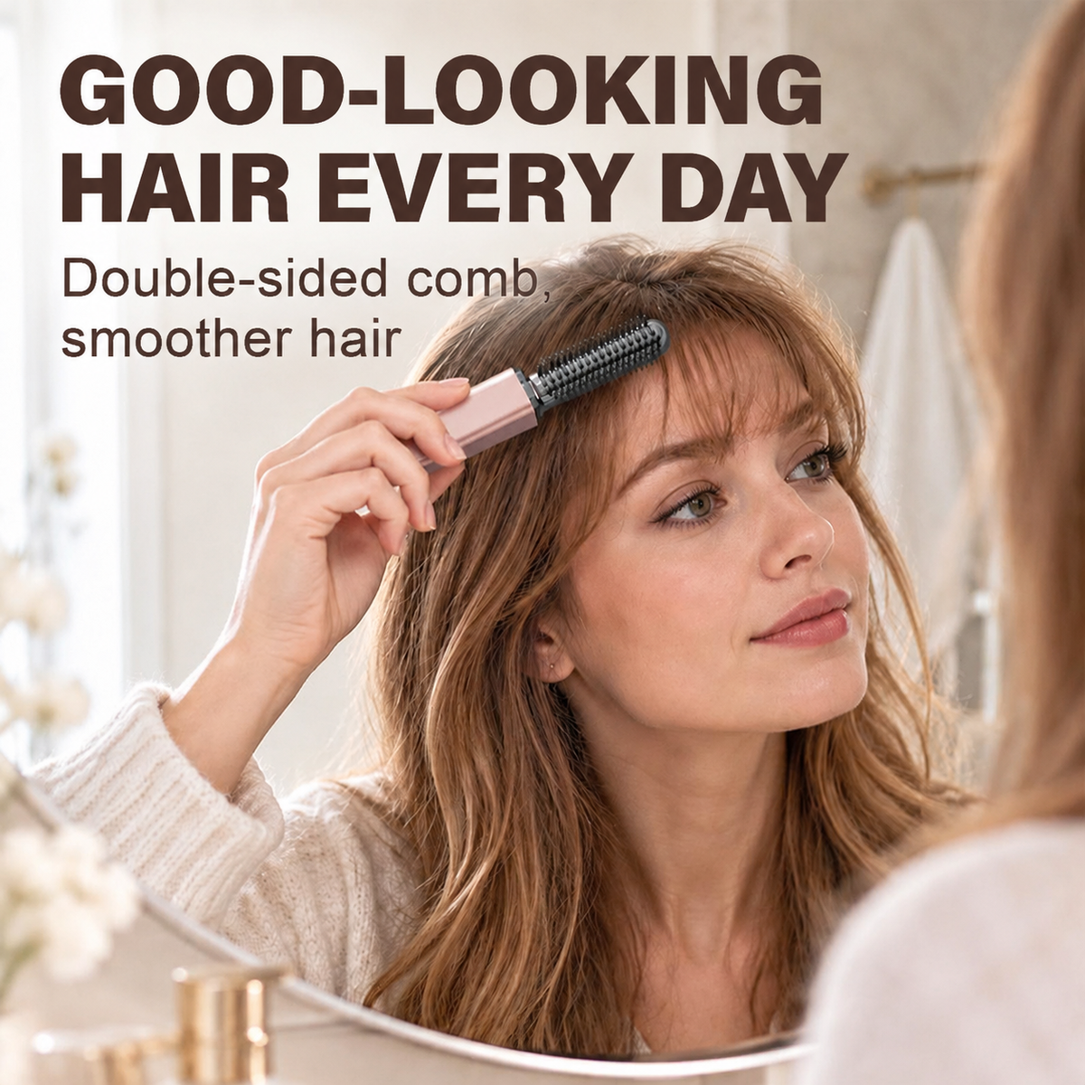 💇 Compact Wireless Hot Comb – Handy Bang Styling Companion!