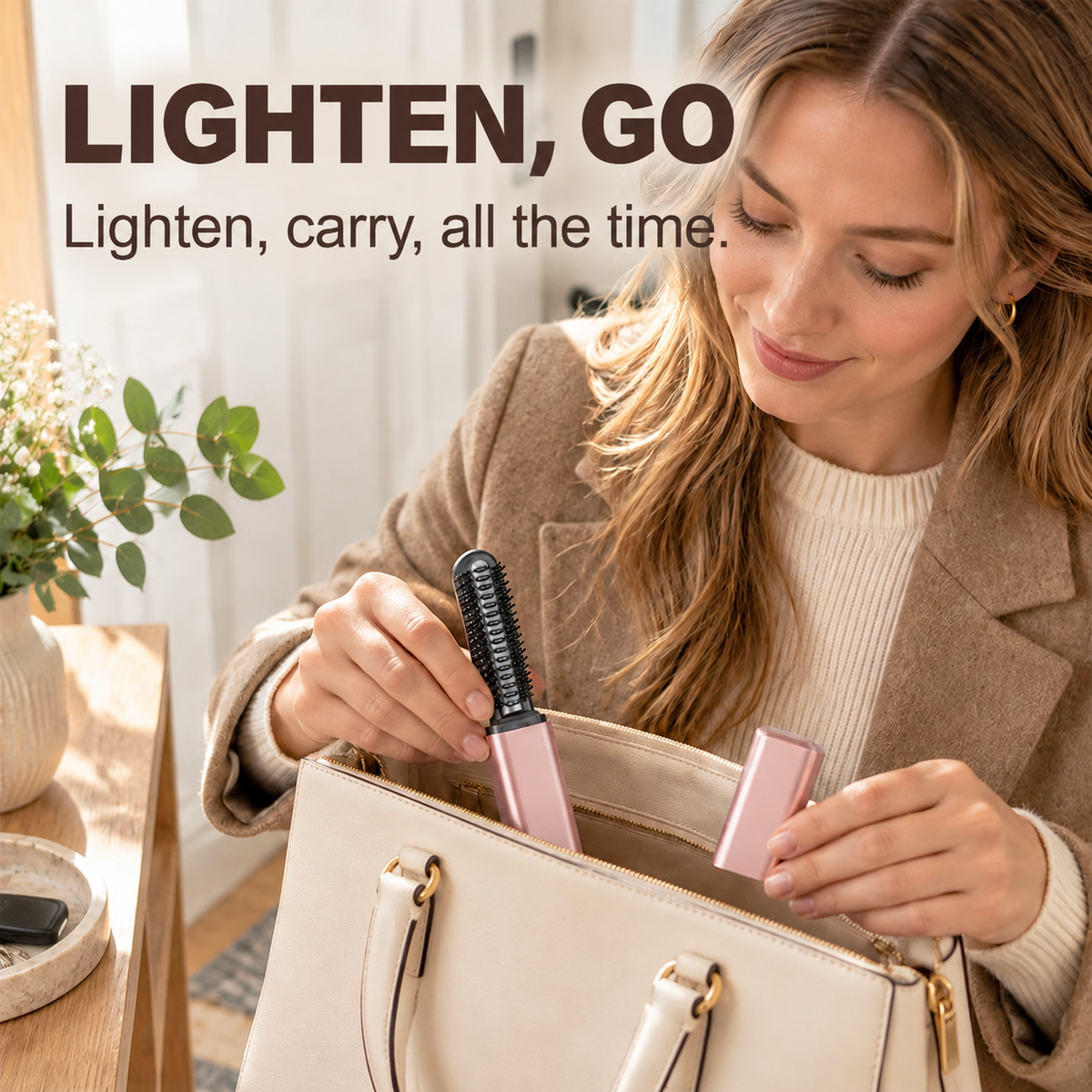 💇 Compact Wireless Hot Comb – Handy Bang Styling Companion!