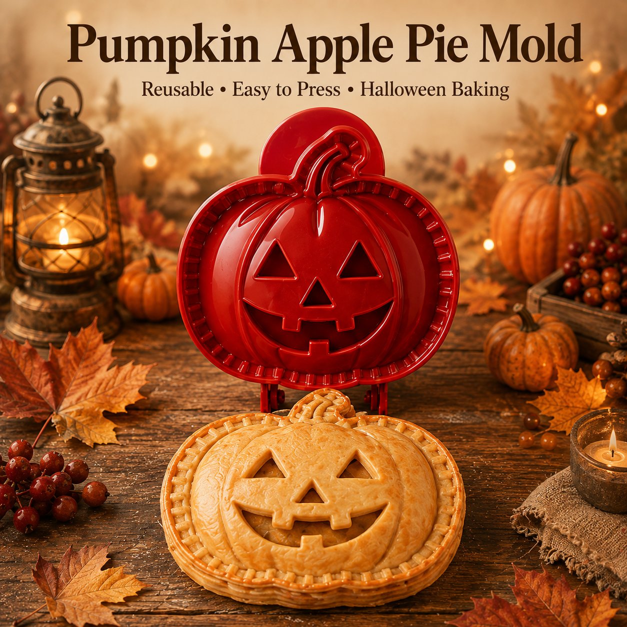 🎃 Halloween Mini Pie Mold Set – 8 Spooky Designs for Easy Festive Baking