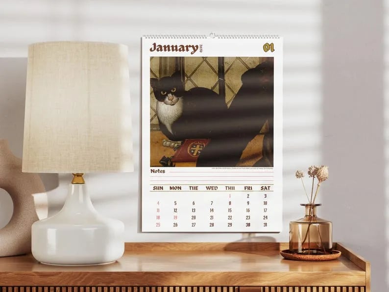 🔥Last day 49% OFF - 🗓️🎨 Meet the strange cats in Renaissance paintings 2026 calendar