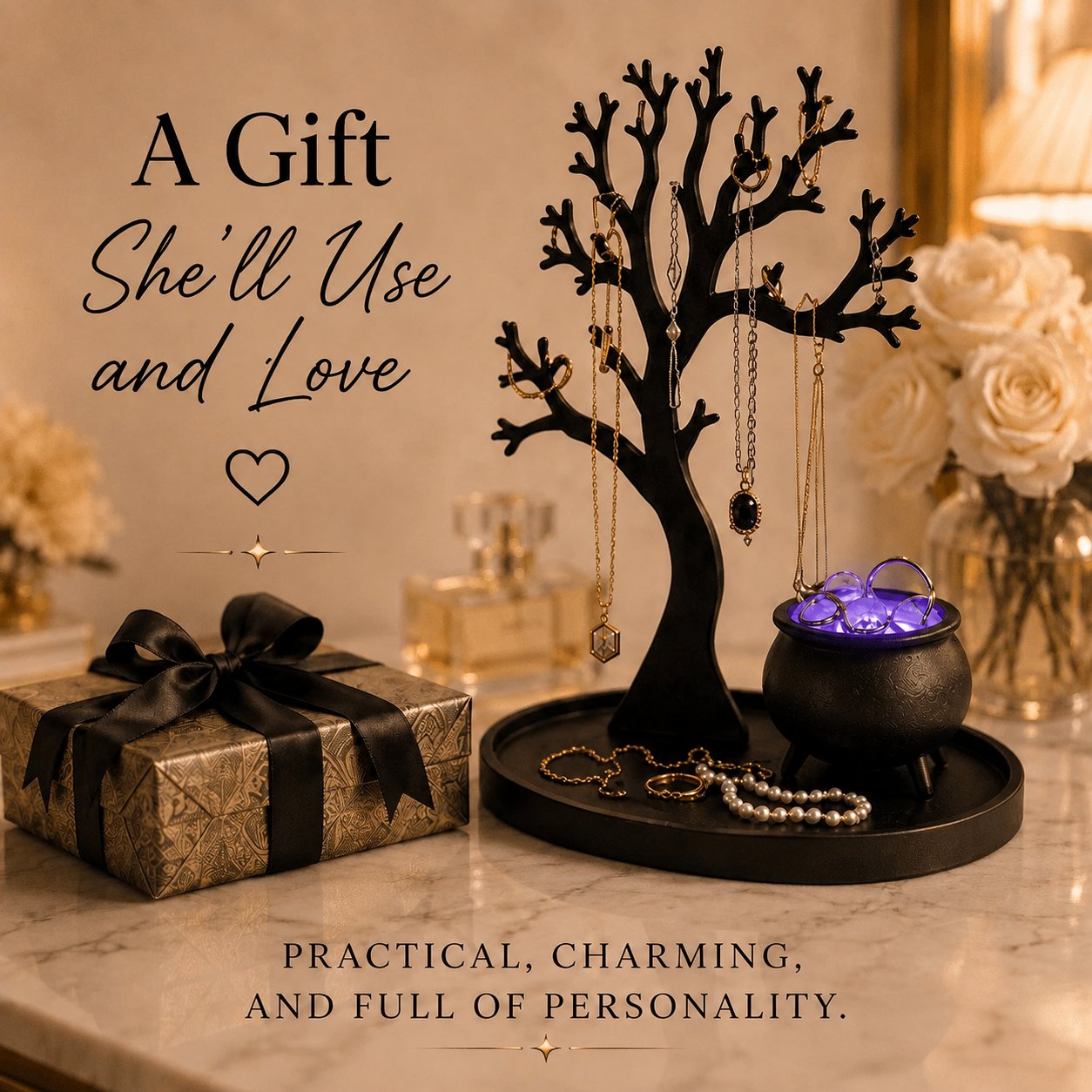 🎄Illuminated jewelry tree organizer