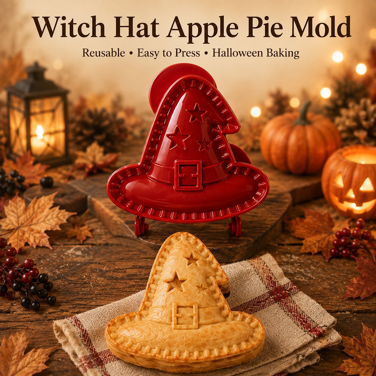 🎃 Halloween Mini Pie Mold Set – 8 Spooky Designs for Easy Festive Baking