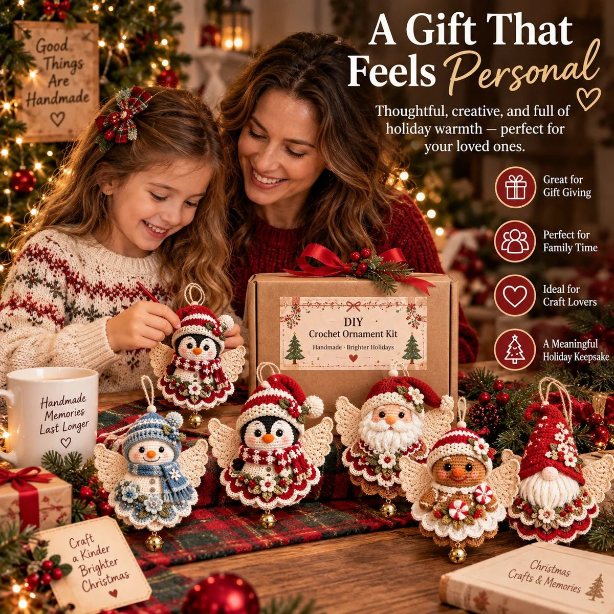 🎄 DIY kit for a crocheted Christmas angel ornament – Make it yourself, hang it up, and cherish it✨