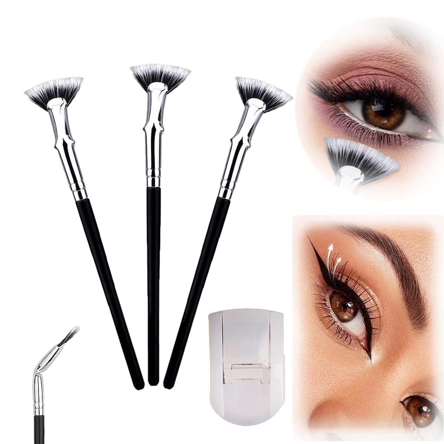 Foldable angled eyelash brush
