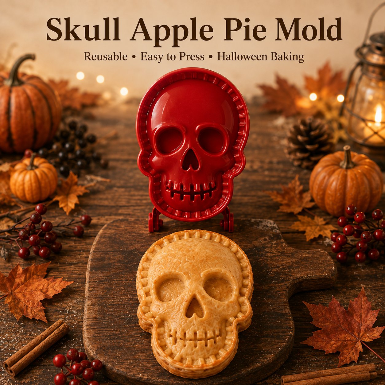 🎃 Halloween Mini Pie Mold Set – 8 Spooky Designs for Easy Festive Baking