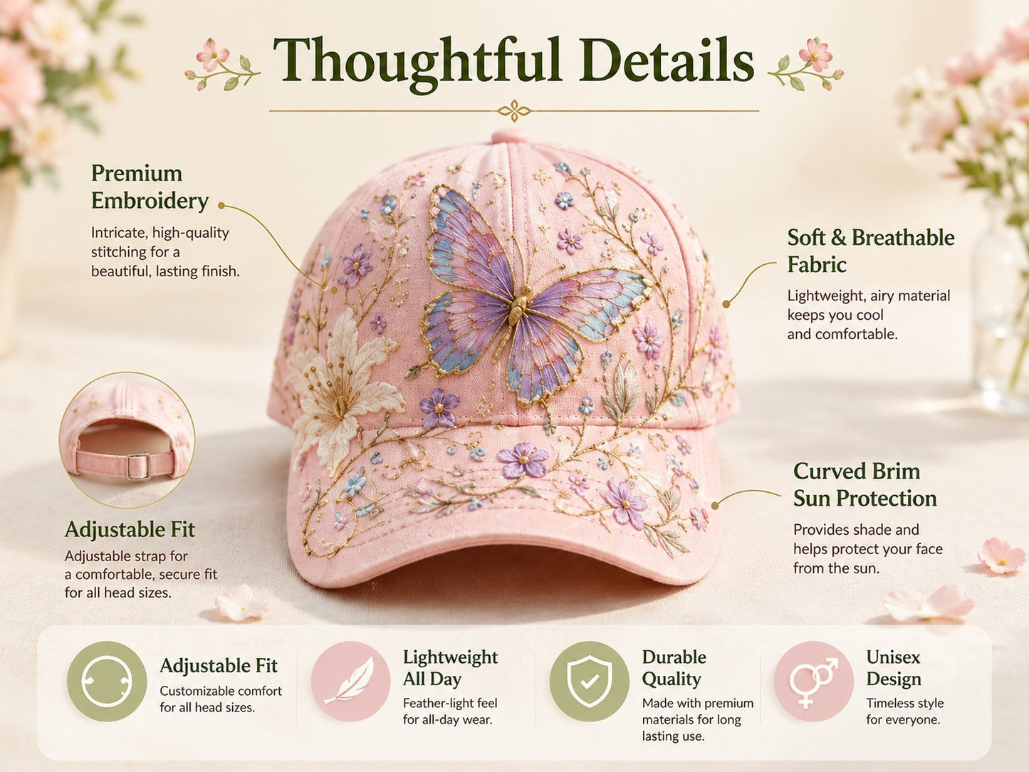 🔥Last day – 50% off 🌸🌿 Garden Morning Cap