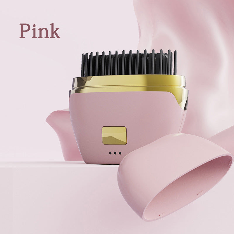 💇‍♀️Portable mini hair straightener brush with negative ions