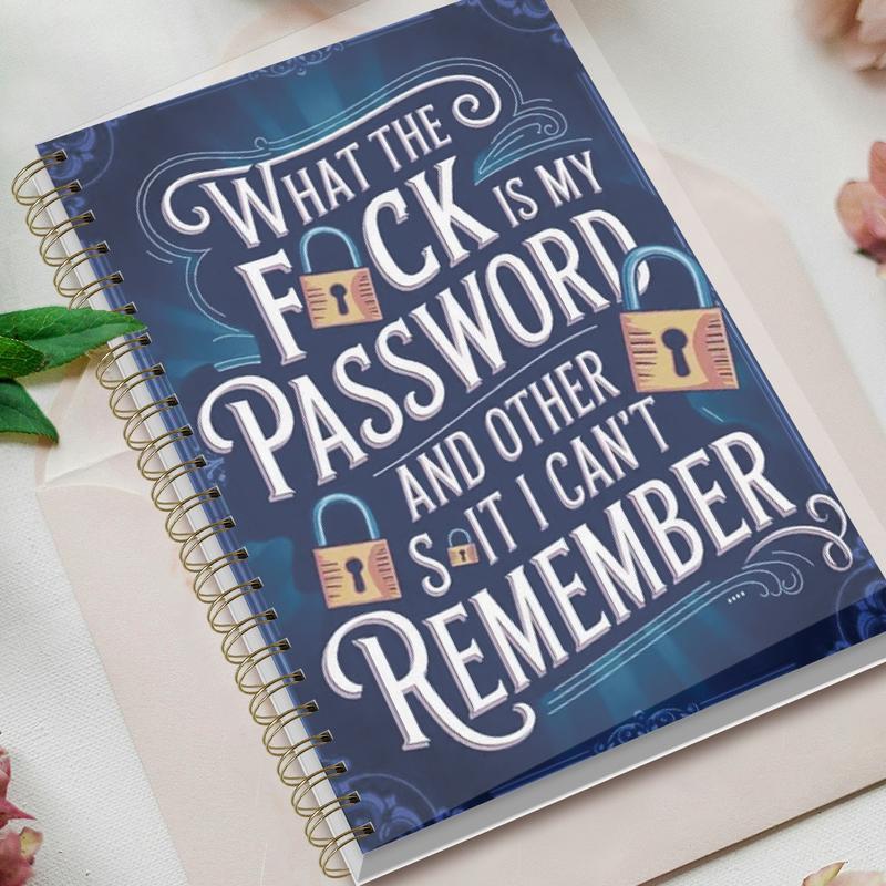 ⏰Sale last 4 hours: Save 49% - 📅Funny password notebook - Spiral bound with lock icons and fun security phrases✍️
