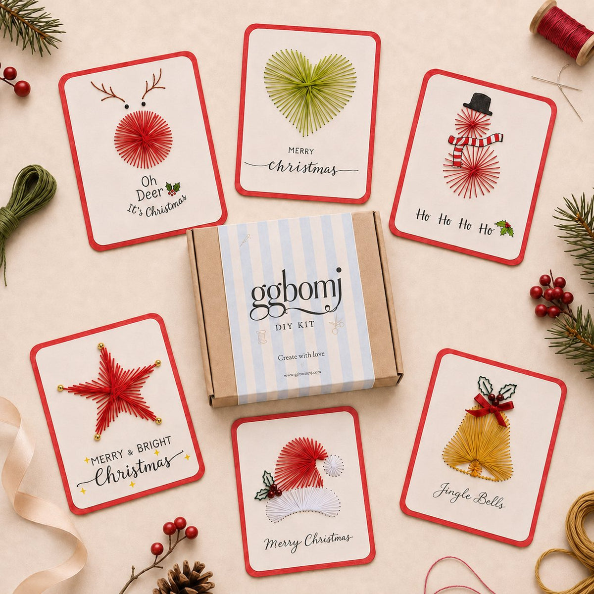 🎄🧵 DIY set for a Christmas card with string art