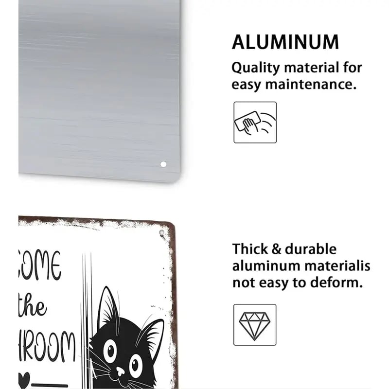 🔥Last day 49% off – Vintage black and white cat wall art