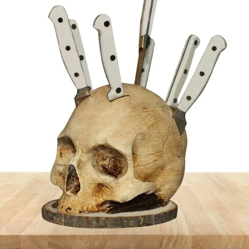 🎃Gotisk Knivholder Med Hodeskalle