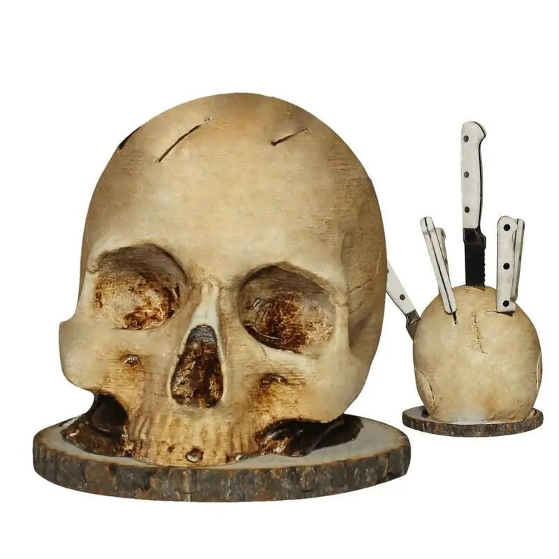 🎃Gotisk Knivholder Med Hodeskalle
