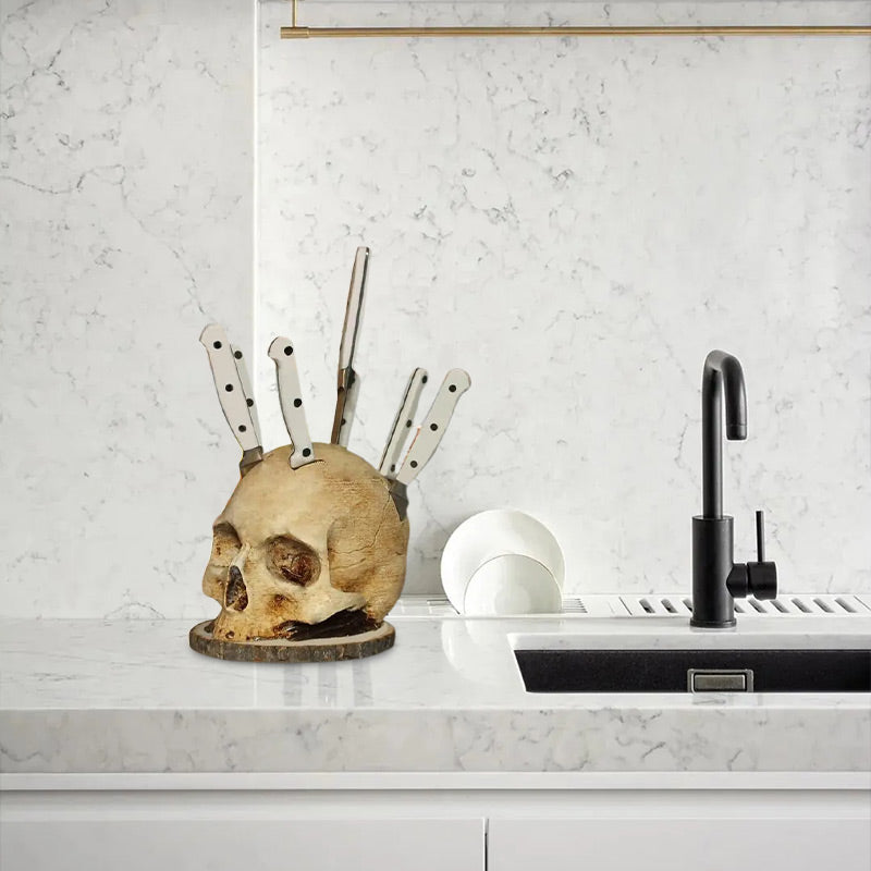🎃Gotisk Knivholder Med Hodeskalle