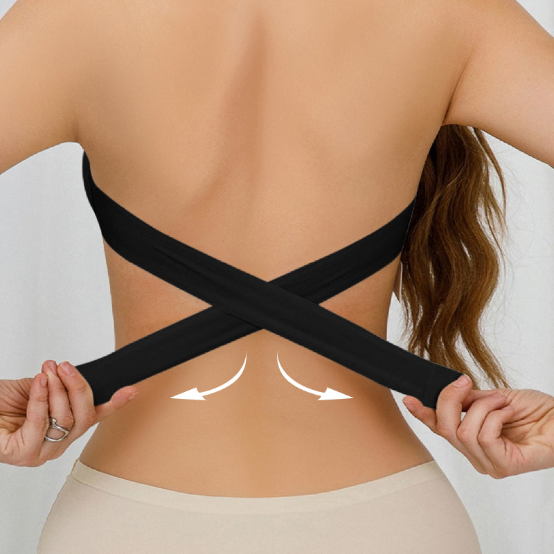 Women's wireless strapless bra with side closure