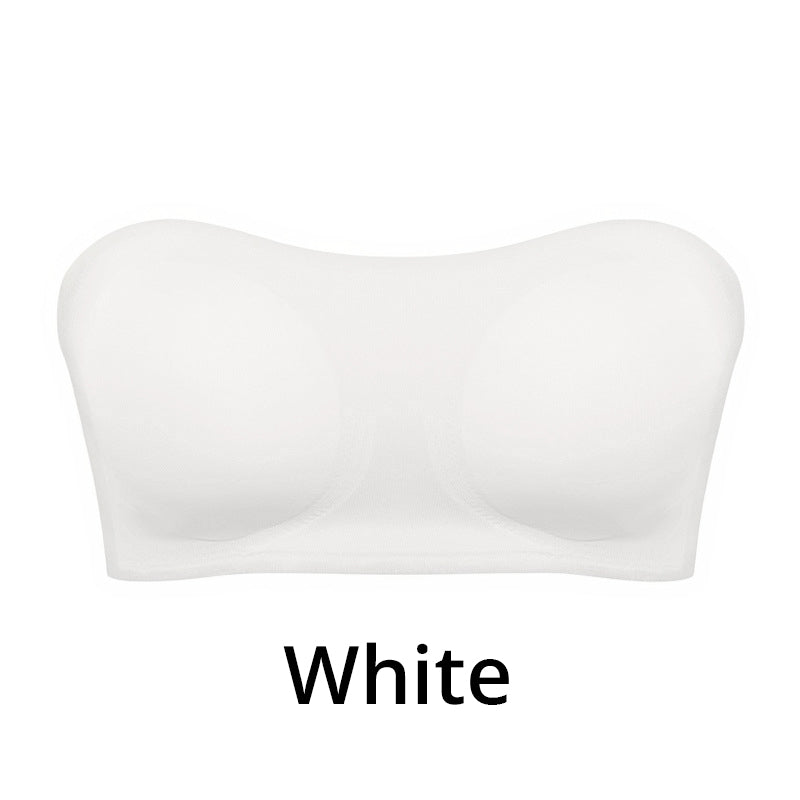 Women's wireless strapless bra with side closure
