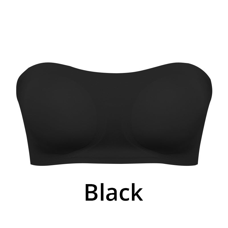 Women's wireless strapless bra with side closure