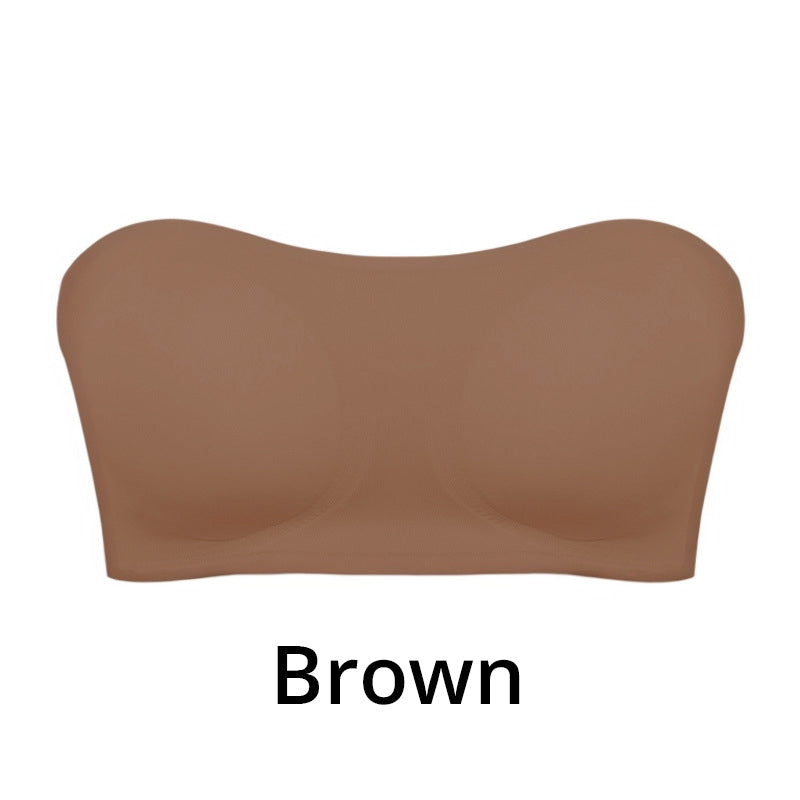 Women's wireless strapless bra with side closure