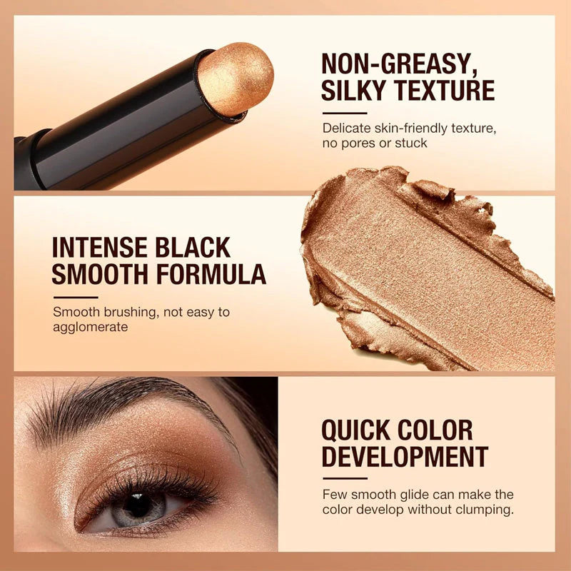 🎄✨8 Colors Glitter Eyeshadow Stick, Waterproof, Long-Lasting and Versatile