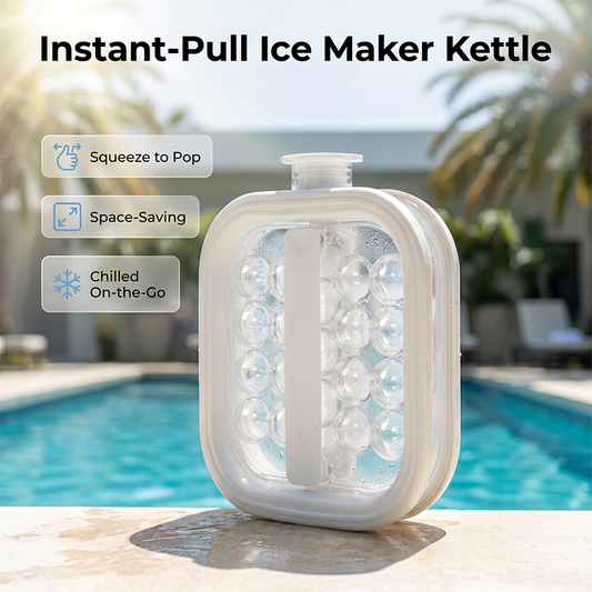 Portable silicone ice cube kettle for spherical ice cubes