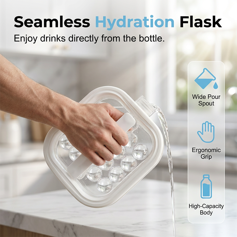 Portable silicone ice cube kettle for spherical ice cubes