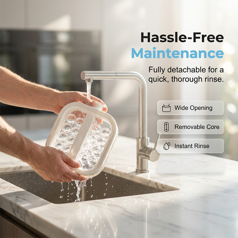 Portable silicone ice cube kettle for spherical ice cubes