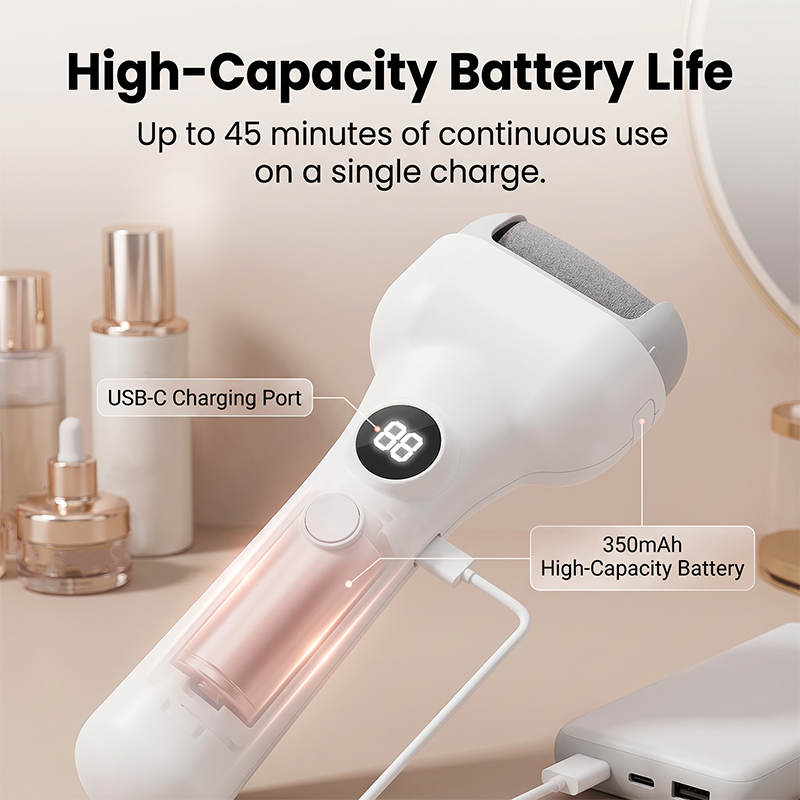 Rechargeable electric pedicure tool with intelligent pressure sensor