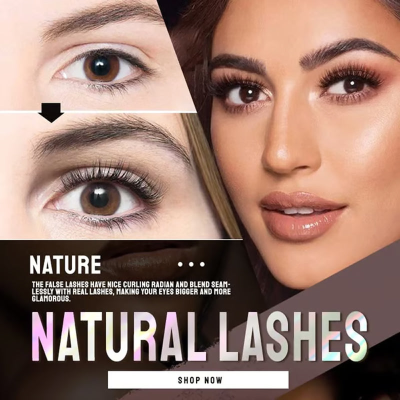 📢 55% Off – Reusable, Glue-Free Self-Adhesive False Eyelashes, Apply in 3 Seconds, Natural Curl, Set of 3 Pairs