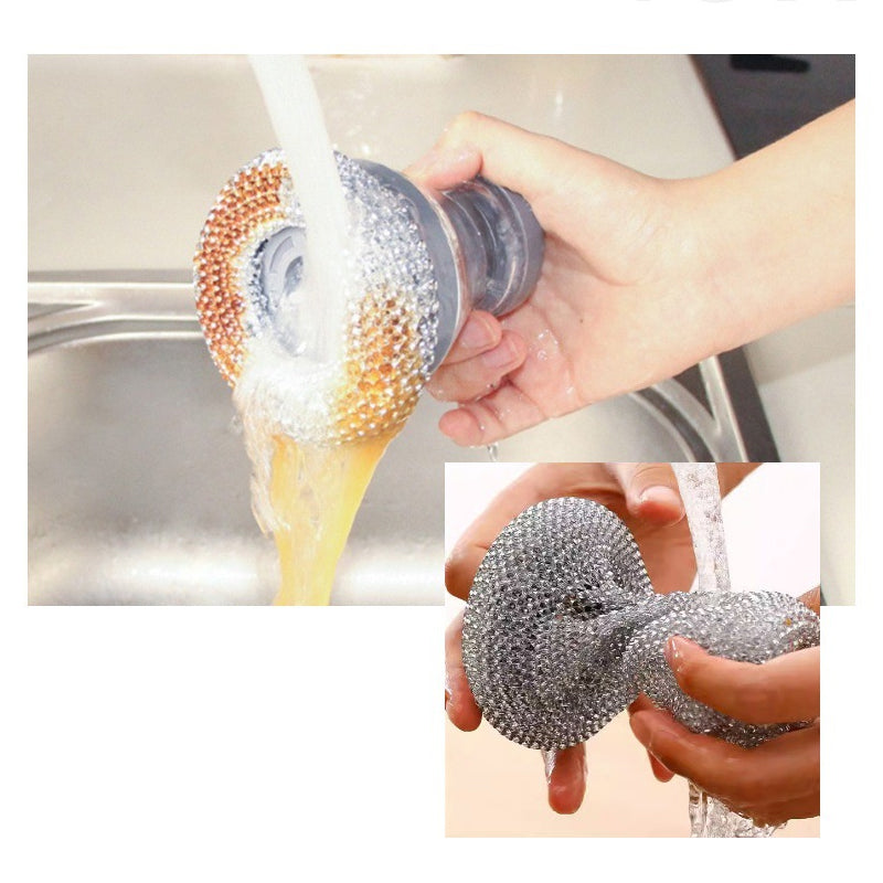🧼Scrub brush with dish soap dispenser and detachable PET head