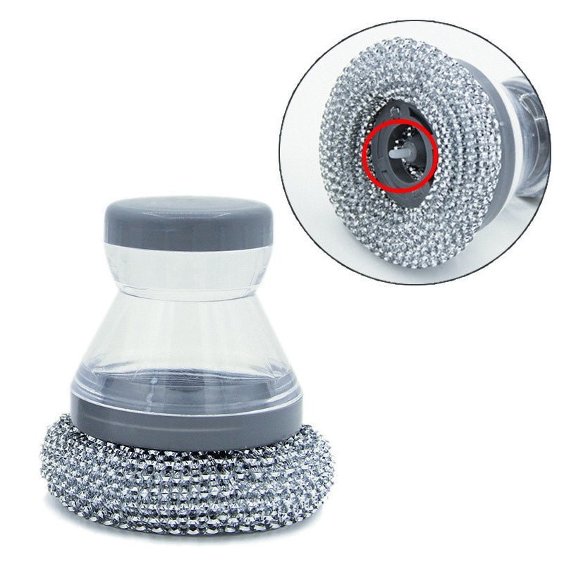 🧼Scrub brush with dish soap dispenser and detachable PET head