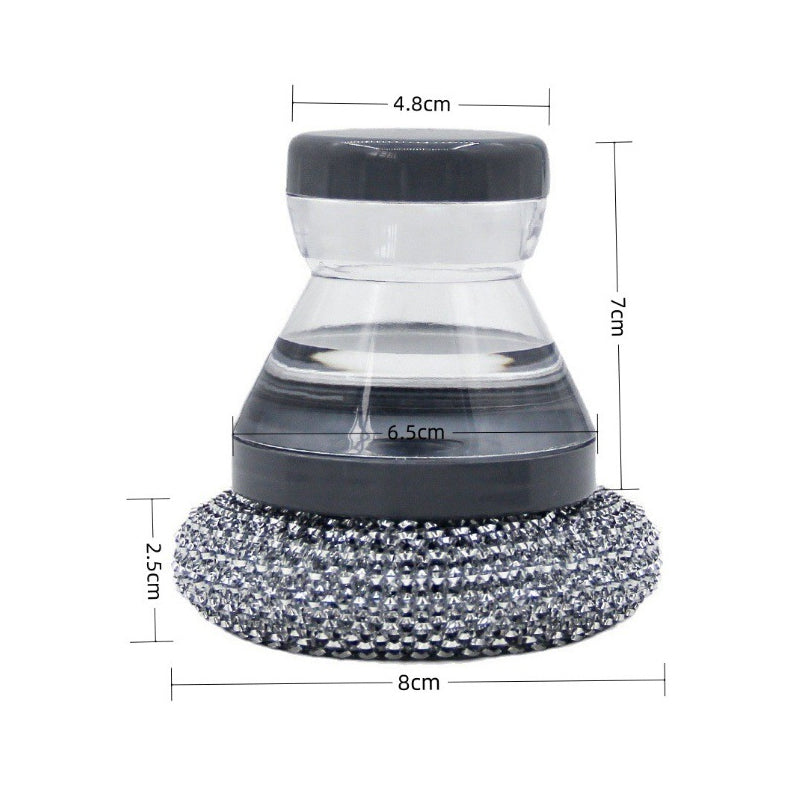 🧼Scrub brush with dish soap dispenser and detachable PET head