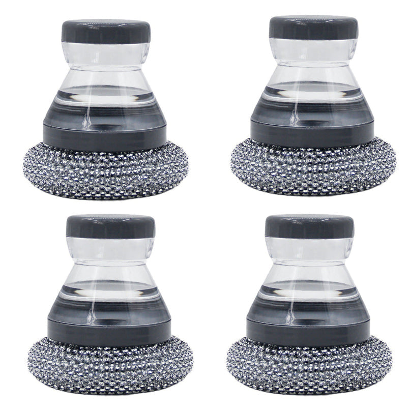 🧼Scrub brush with dish soap dispenser and detachable PET head