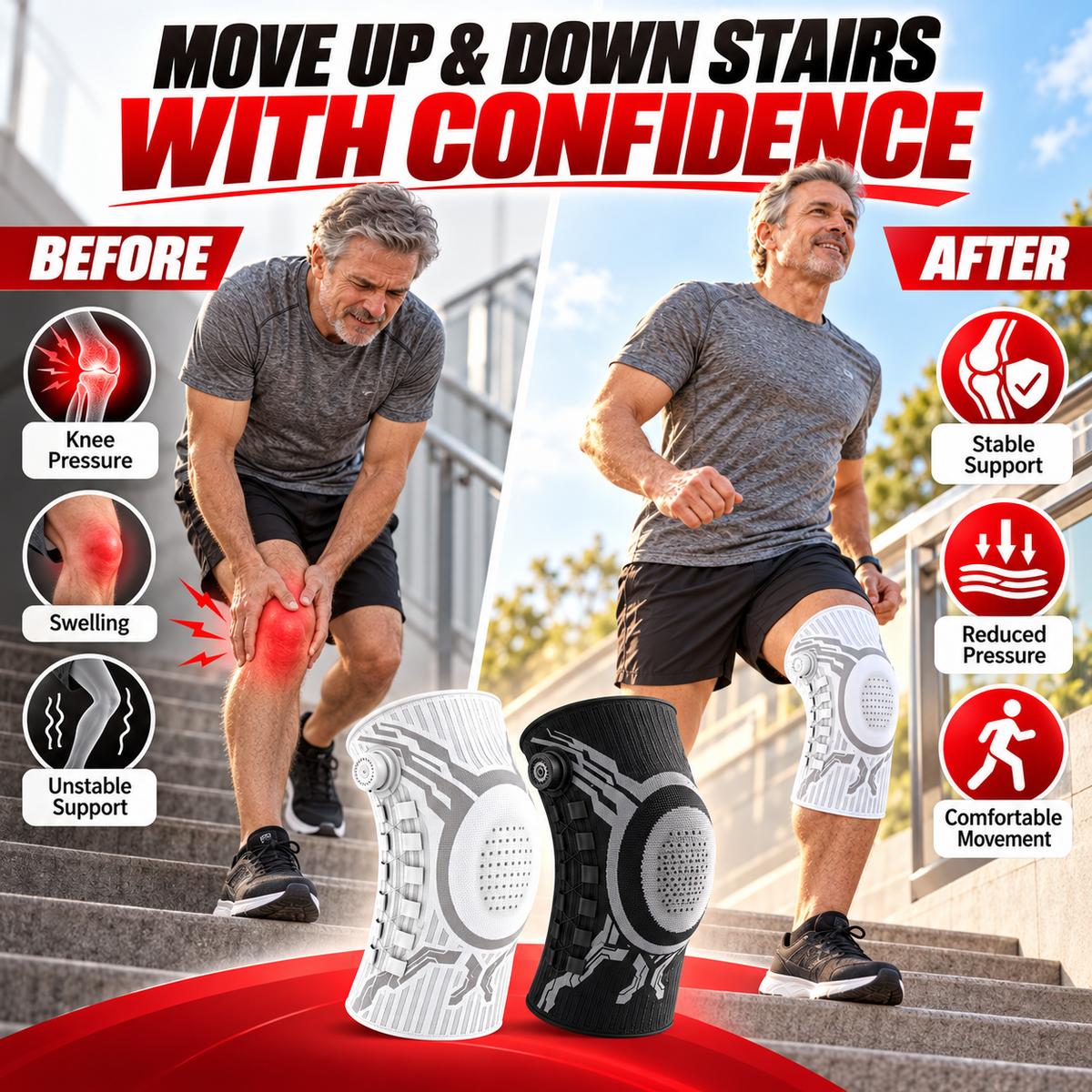 🏃Dial-Adjustable Sports Knee Brace with Alloy Spring Support