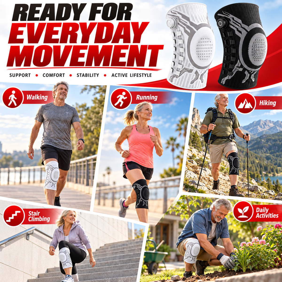 🏃Dial-Adjustable Sports Knee Brace with Alloy Spring Support